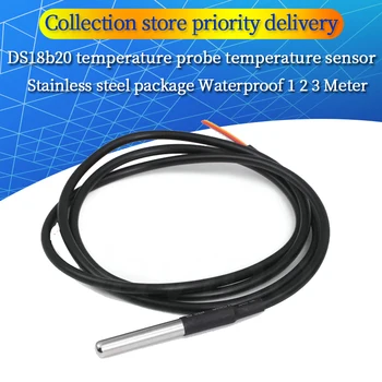 DS1820 pacchetto in acciaio inossidabile impermeabile 1 2 3 metri DS18b20 sonda di temperatura sensore di temperatura 18B20 per Arduino