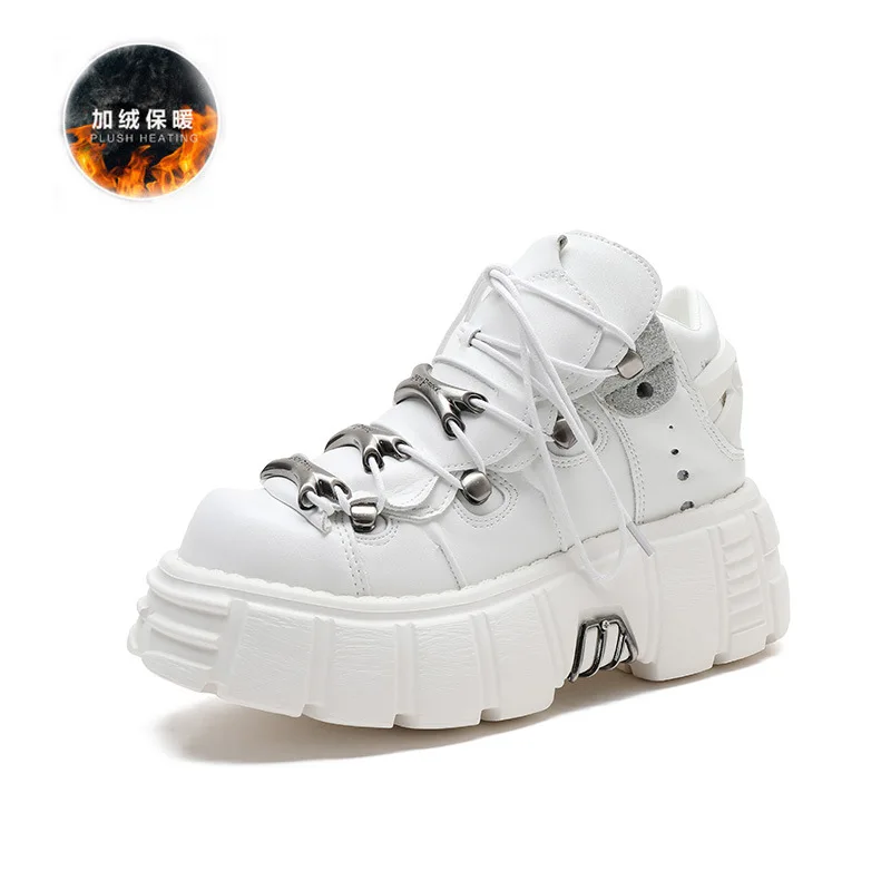 Punk Style Women Sneakers Lace-up 6CM Platform Shoes Woman