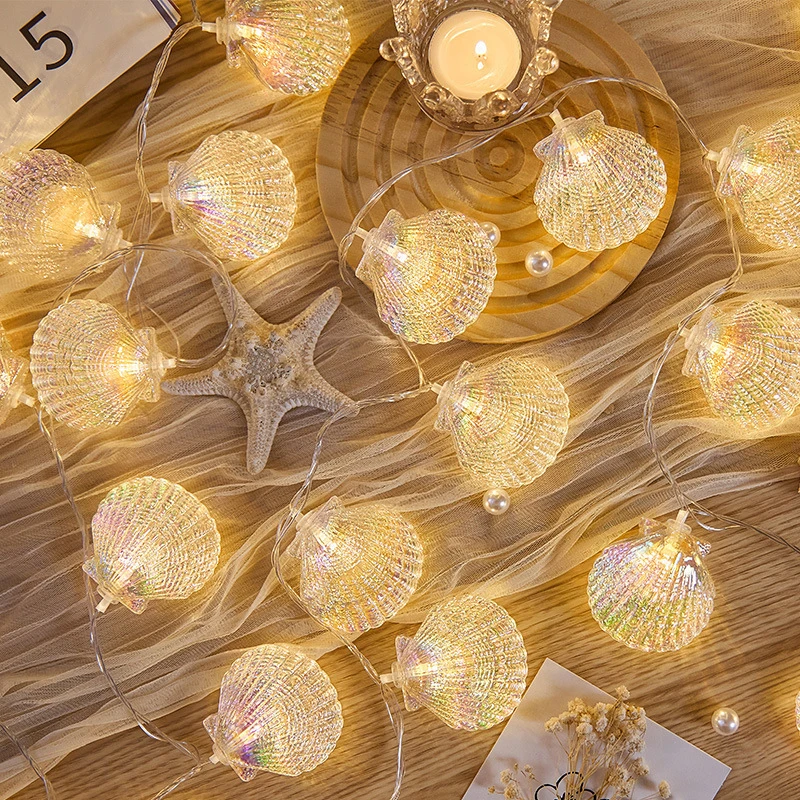 shell light ＊ beach ＊ シェルライト ランプ LED LED Beach Shell Light String Starfish Light String, 20 LED