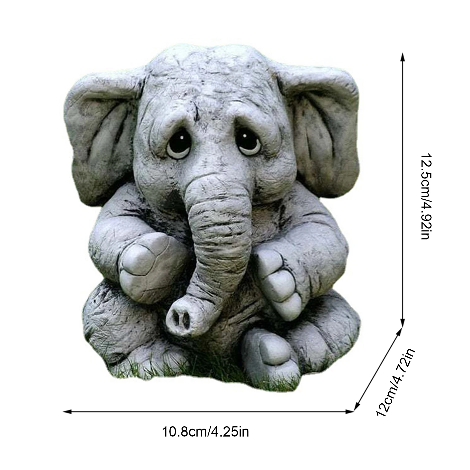 Garden Elephant Statues Outdoor Decor Lightweight Cute Creative Ornament Ideal Gift for Adults Toddler Kids