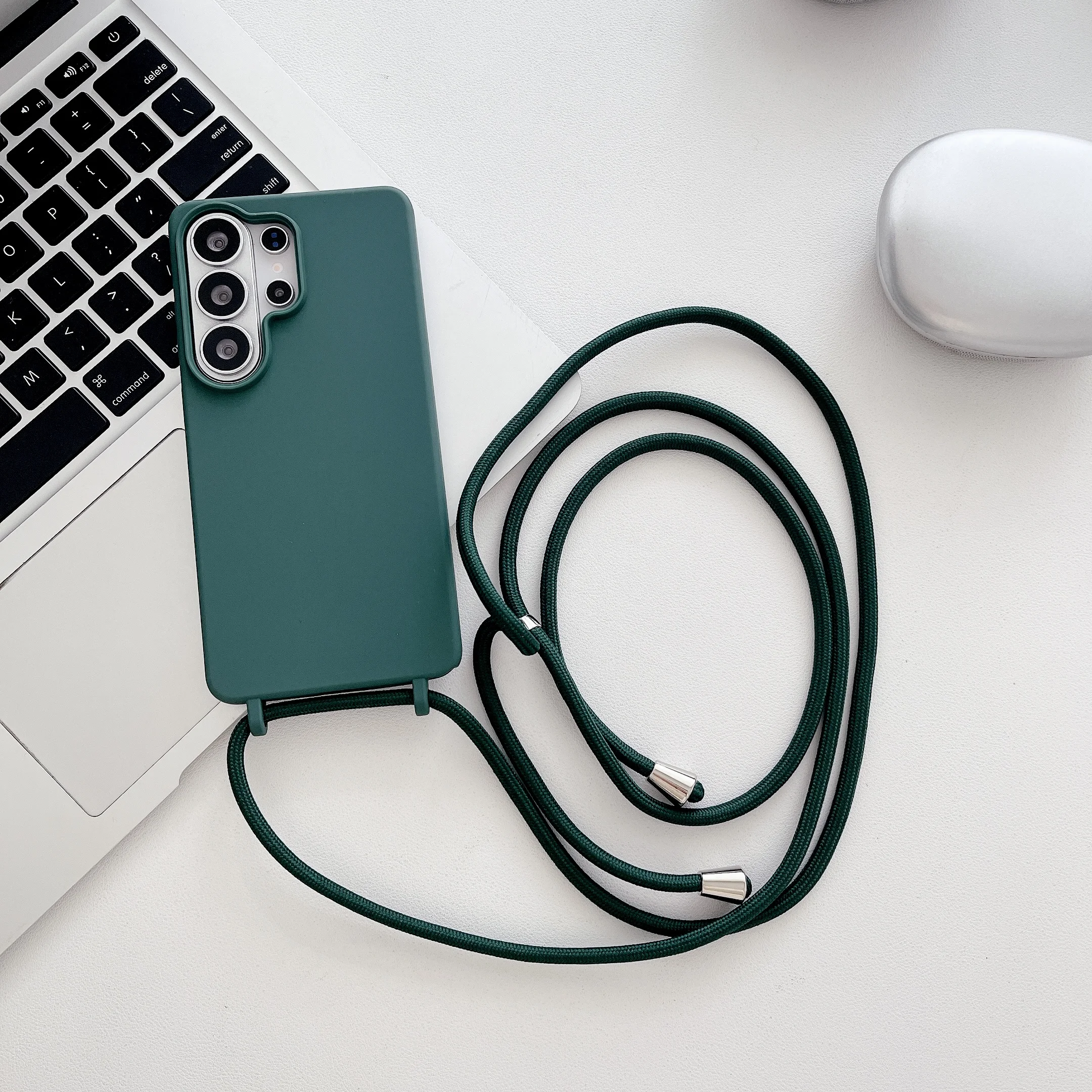 Versatile Necklace Crossbody Strap Phone Case with Soft Silicone Lanyard Cover