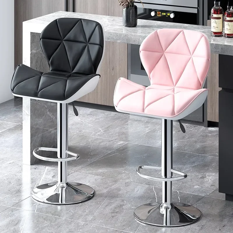 Vintage Adjustable Bar Chairs Modern Stylish Comfortable Pink Bar Stool Ottomans Design Cadeiras De Jantar Luxury Furniture bar chairs