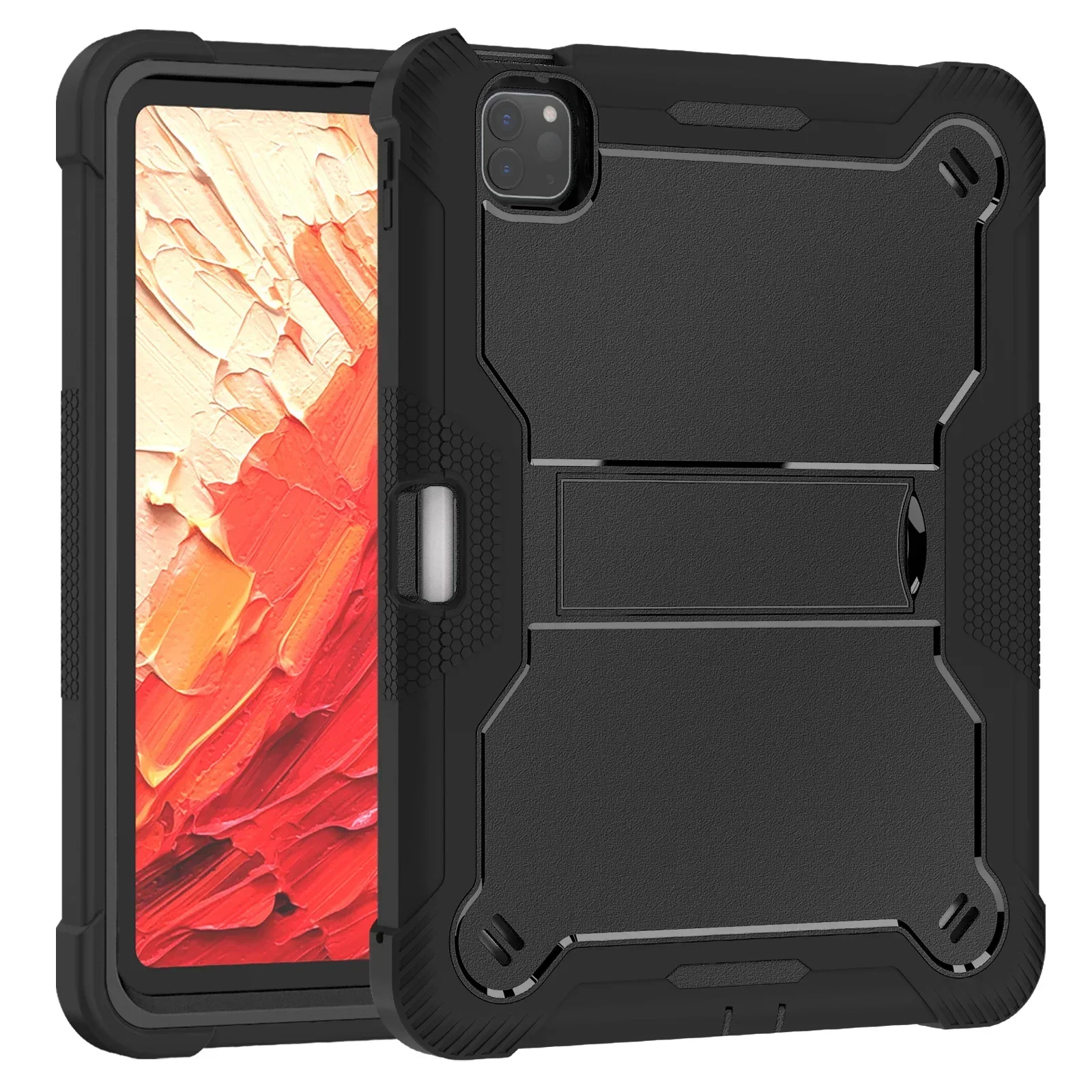 Durable 3-Layer Shockproof Armor Stand Case