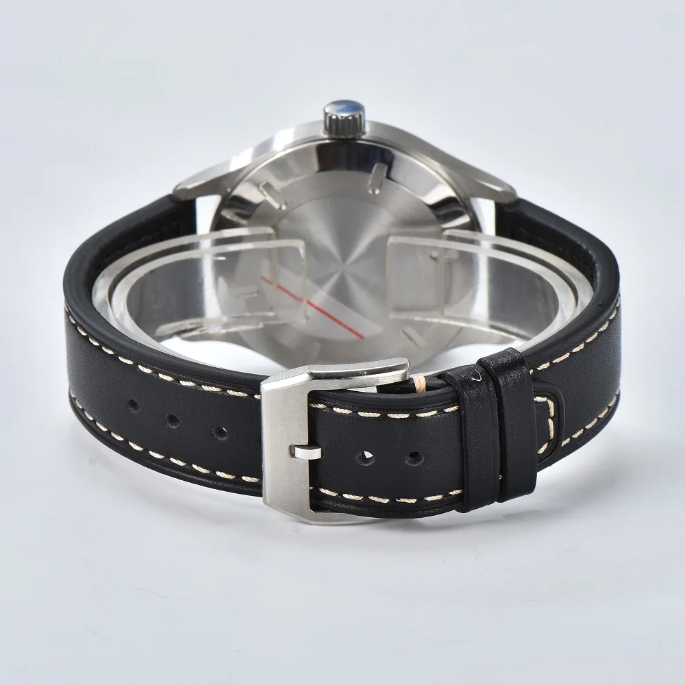 HUAYRA Men's White Dial Watch Automatic Mechanical Wrist Watch Waterproof ST16 Movement Military Air Force New Sticker Leather