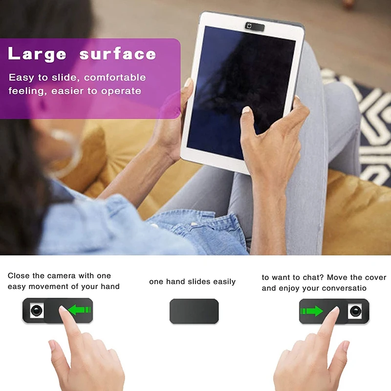 AIAI 3 Pcs Computer Tablet Camera Anti-Peeping Privacy Patch Slide Cover Webcam Cover Laptop Camera Sliding