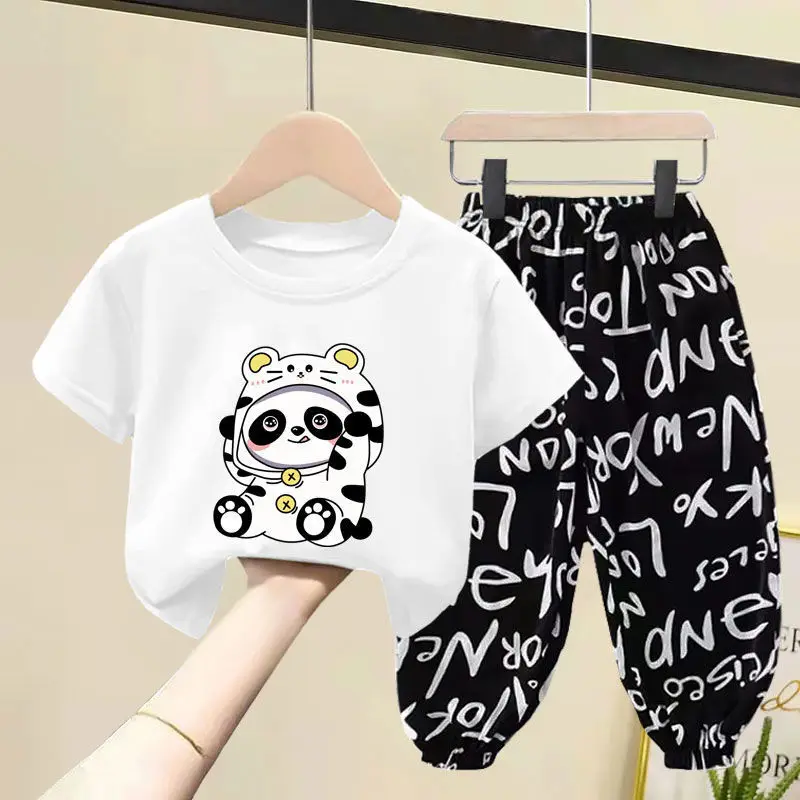 

Boy Girl Suits Summer New Short-sleeved Cotton T-shirts Children's Clothes Baby Set