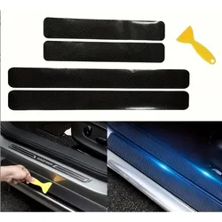 Carbon Fiber Door Sill Protector Set: Premium Vinyl Wrap Stickers for Ultimate Car Protection