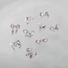 10Pcs Zircon Pink Nail Art Charms 3D Luxury Bow Heart Butterfly Inlaid Pink Diamond Rhinestone Decoration DIY Manicure Parts 6