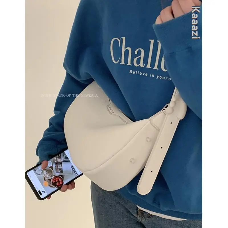 AKTE 2022 Half-Moon Retro PU Leather Small Underarm Handbag and Purses for  Women Fashion Trends Brand Shoulder Bag - AliExpress