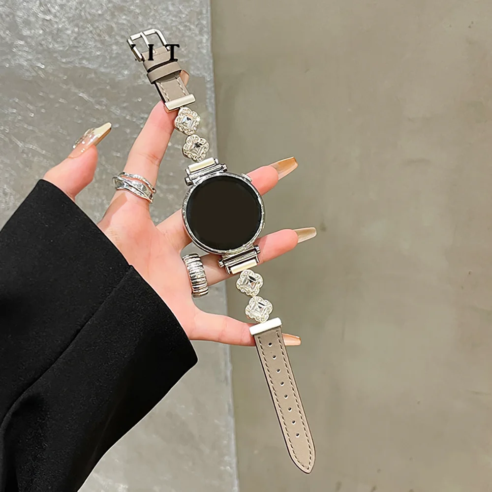 Luxury Rhomboid Diamond Leather Watch Strap