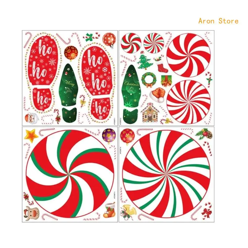 

Set of 4pcs PVC Stickers DIY Christmas Decorations Water Resist Easy to H3CF