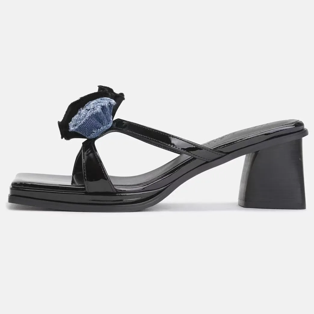 New Fairy Style Extremely Beautiful Slippers for Women's Outwear, Small Flower Style, Low Heel Slippers