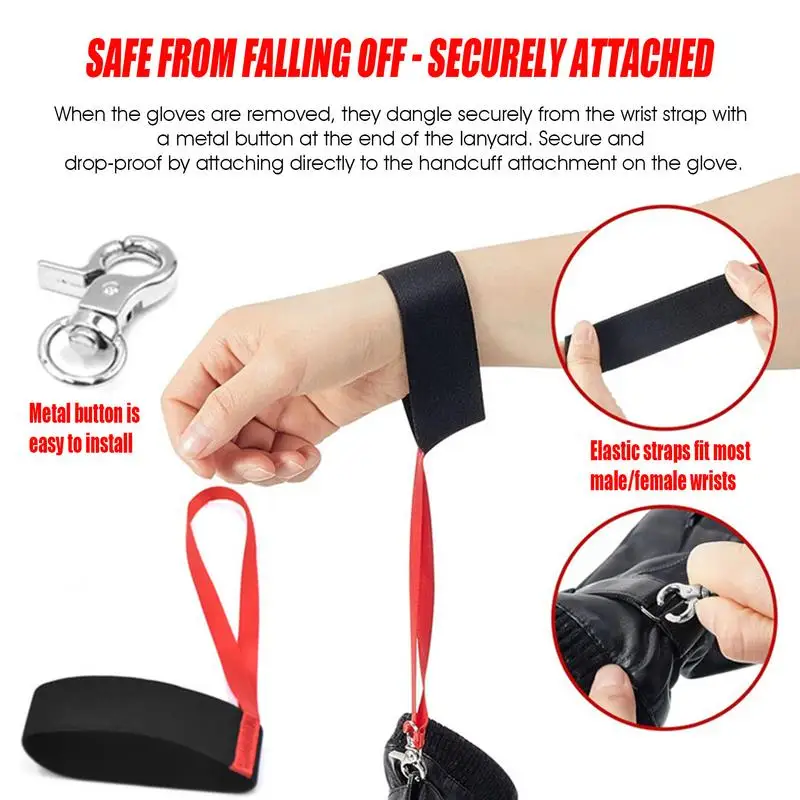 4Pcs Ski Glove Wrist Strap Glove Holder Sport Glove Strap Elastic WristLeash For Snowboard Ski Mountaineering Outdoor Sports ﻿ 4