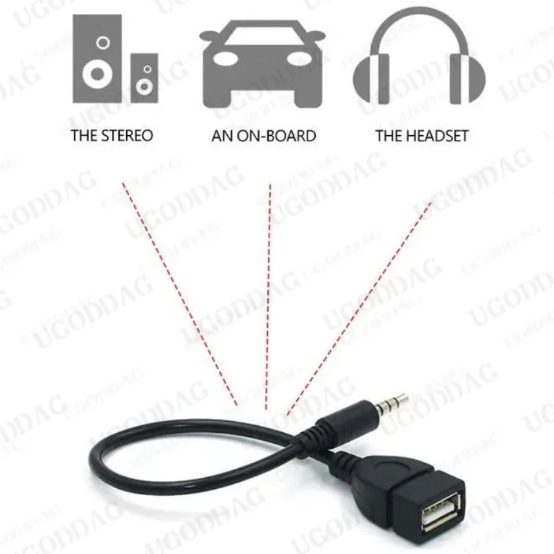 3.5mm Male Audio AUX Jack To USB 2.0 Type A Female OTG Converter Adapter Cable DE08 Computer Cables & Connectors usb adapter usb adapter cable