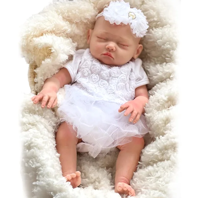 18 Inch Bebe Reborn Soft Solid Silicone Girl Full Body Handmade Bebe Real  Baby Pеборн девочка силикон Bebe Muñeca De Silicona