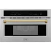 ZLINE Autograph Edition 30” 1.6 cu ft. Built-in Convection Microwave Oven in Stainless Steel and Gold Accents 1