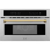 ZLINE Autograph Edition 30” 1.6 cu ft. Built-in Convection Microwave Oven in Stainless Steel and Gold Accents 1