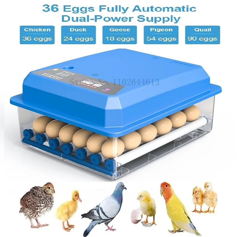 

110/220V Egg Incubator Full Automatic Eggs Hatcher Brooder Bird Quail Chick Hatchery Incubator 36 Pcs Double-electric Brooder