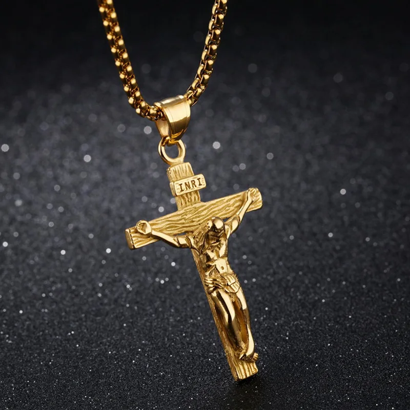 Premium Cross Necklace for Women 18k Gold Plated Trendy