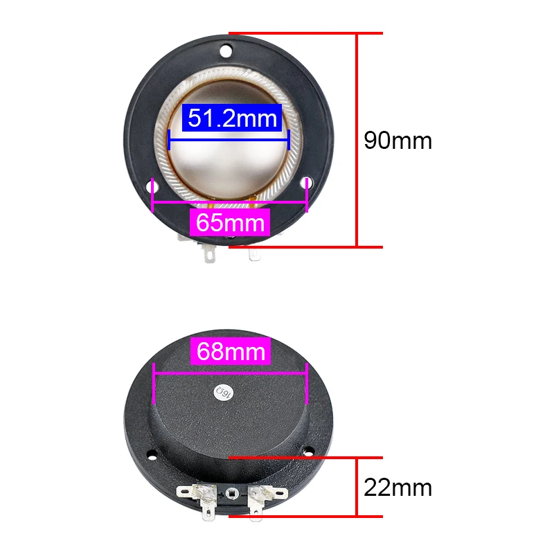 S115V 클럽 시리즈 혼 드라이버 수리 부품용 51.2mm 다이어프램 16옴 돔형 수입 티타늄 트위터 보이스 코일