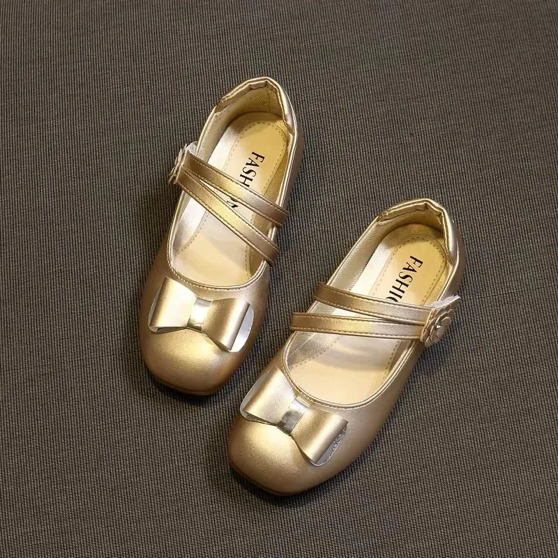 Clogs Kids Princess Bow Flats Flower Shoes for Children Flats Party Shoes Girls Leather Mules