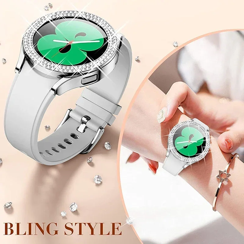 Bling Fashion Two-Row Diamond Bumper Watch Case Cover