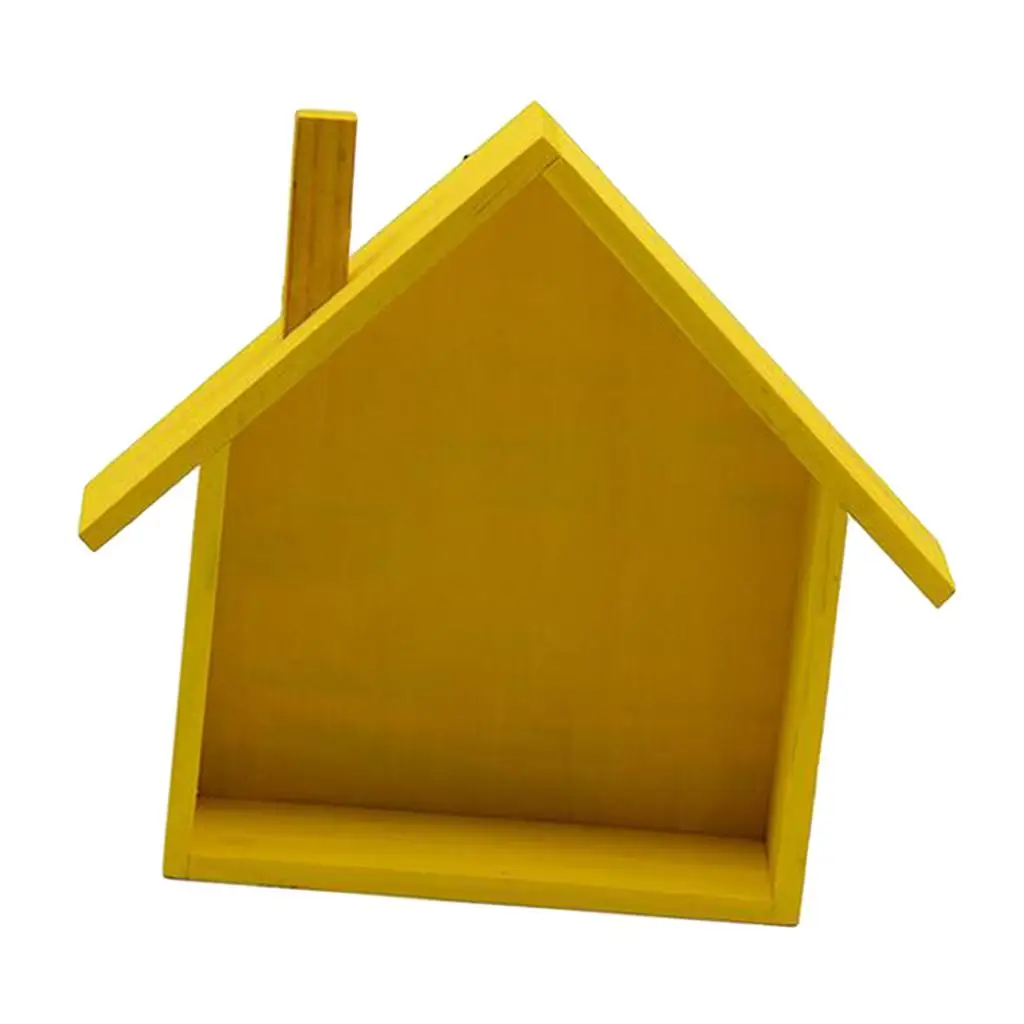 Creative Wooden Hut Shape Wall Shelf Wood Hanging Shelf Shelves Small Fabric Organizer for Home Decoration, Many 4