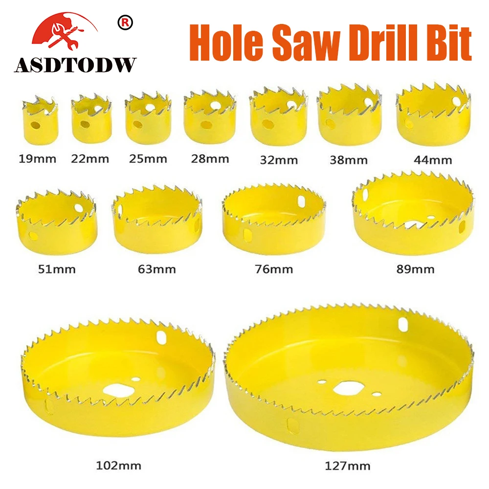 Hole Saw Drill Bit Kit Wood Sheet Metal 