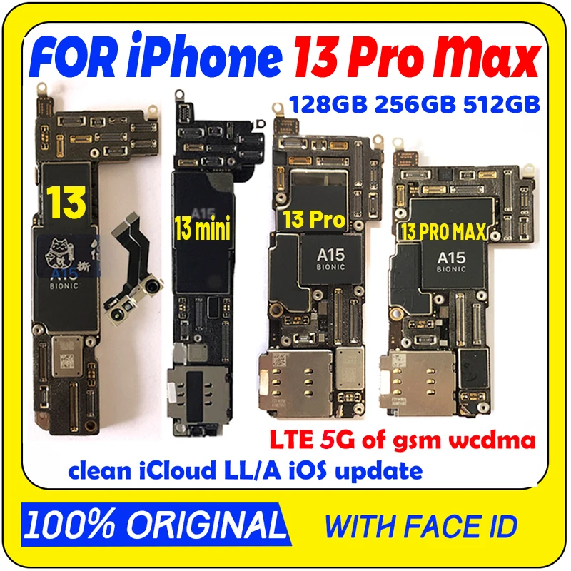 100% оригинальная разблокированная материнская плата 128 ГБ 256 512 для iPhone 13 Pro Max с