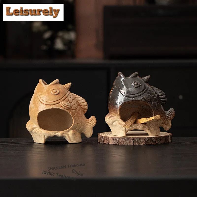 Antique-style Small Fish Incense Holder Mist Smoking Steamers Incense Burners Meditation Censer Tableware Supplies Decoration
