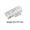6 rolls/box of bronzing floral washi tape, flower print design pattern tape and notebook collage decoration, a gift for friends 2