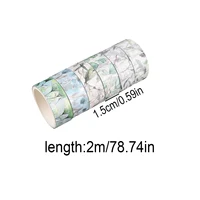 6 rolls/box of bronzing floral washi tape, flower print design pattern tape and notebook collage decoration, a gift for friends 2