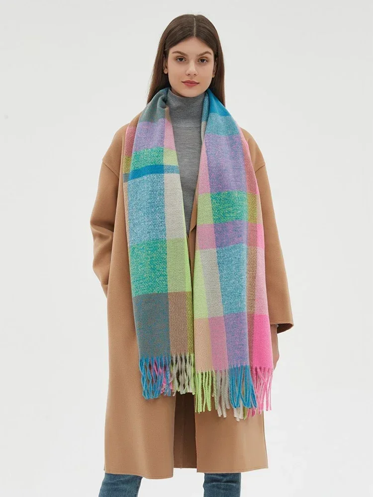 

WJ397V28-V32 Luxury brand design 2023 New Women Scarf Headscarf Winter Lady Preppy Warm Tassel Scarves Mujer Wrap Shawls