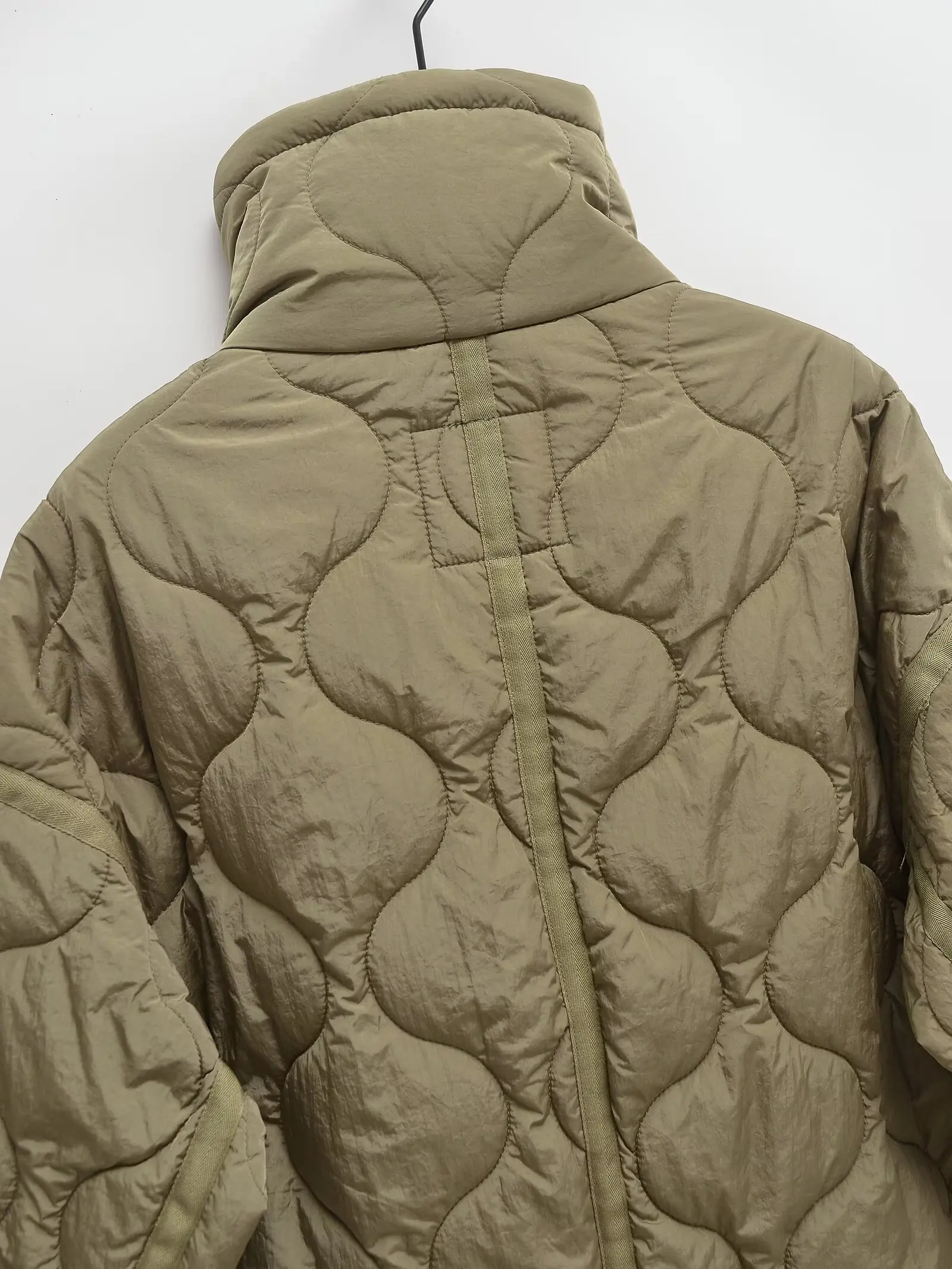 Womens Cotton Jacket - European American Style Winter Zipper Stand Collar Loose Fit