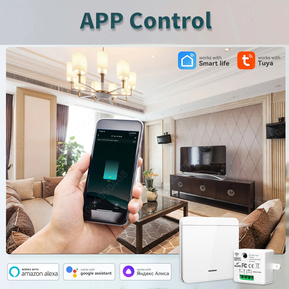 Smart Wireless WiFi Mini Relay Switch with Voice Control & Timer Functionality