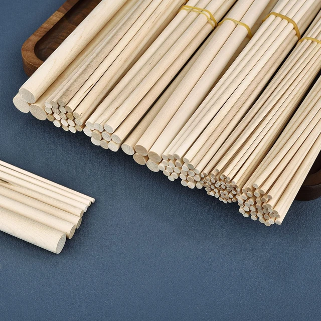3-8mm Round Wooden Stick DIY Handmade Wood Sticks Crafts Durable Wood Dowels  Building Model Woodworking Tools - AliExpress