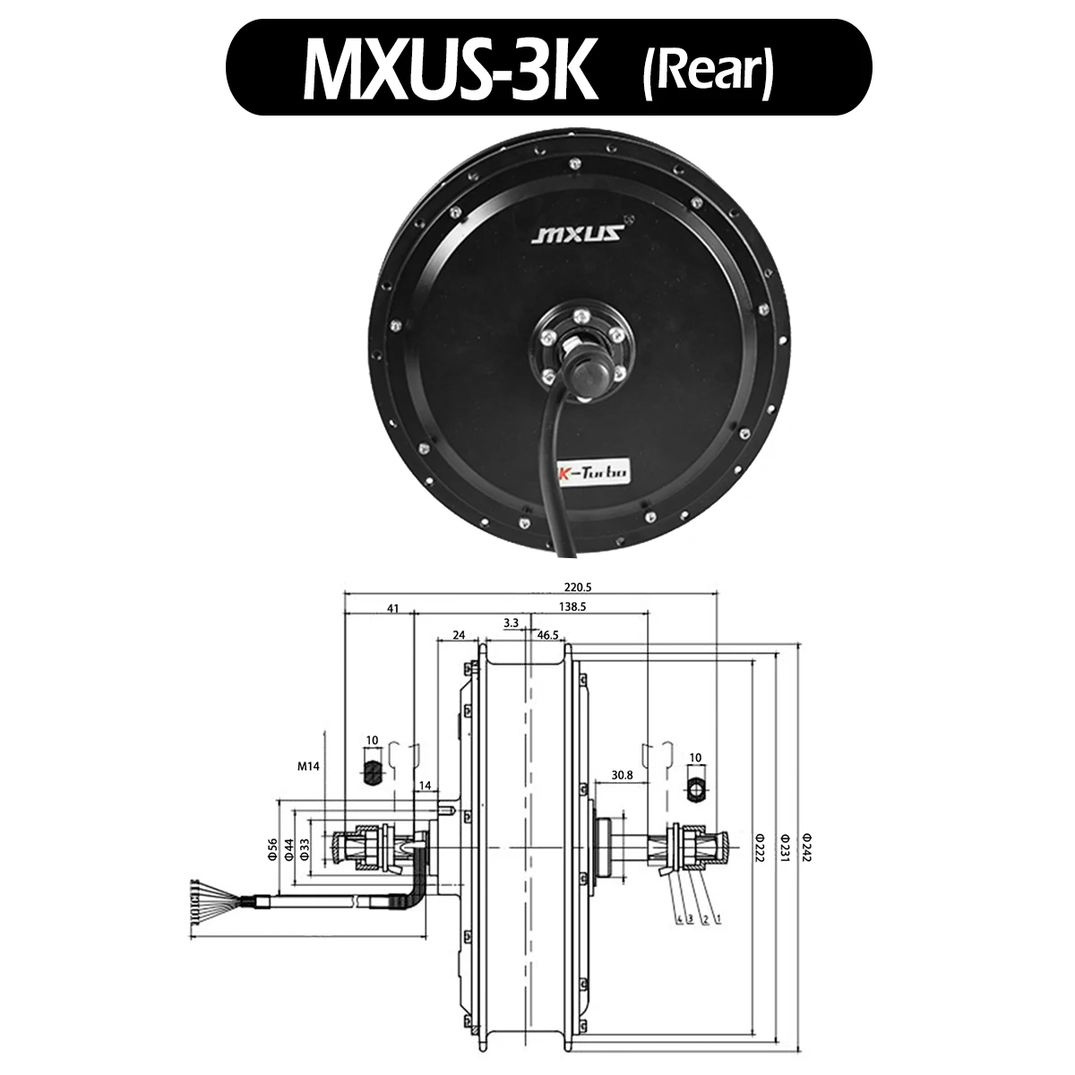 MXUS 브랜드 72V3000W 고속 브러시리스 기어리스 전기자전거 허브 모터 후륜 구동 전기자전거 개조 액세서리
