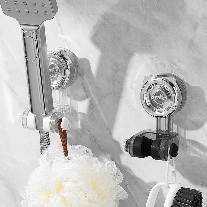 Punch free Adjustable Nozzle Shower Stand Powerful Suction Cup Hooks Vacuum Heavy Duty Shower Hooks Reusable Hook