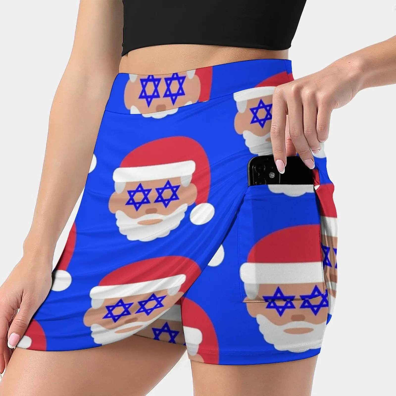 

Christmukkah Santa Claus Women's skirt With Pocket Vintage Skirt Printing A Line Skirts Summer Clothes Christmukkah Santa Claus