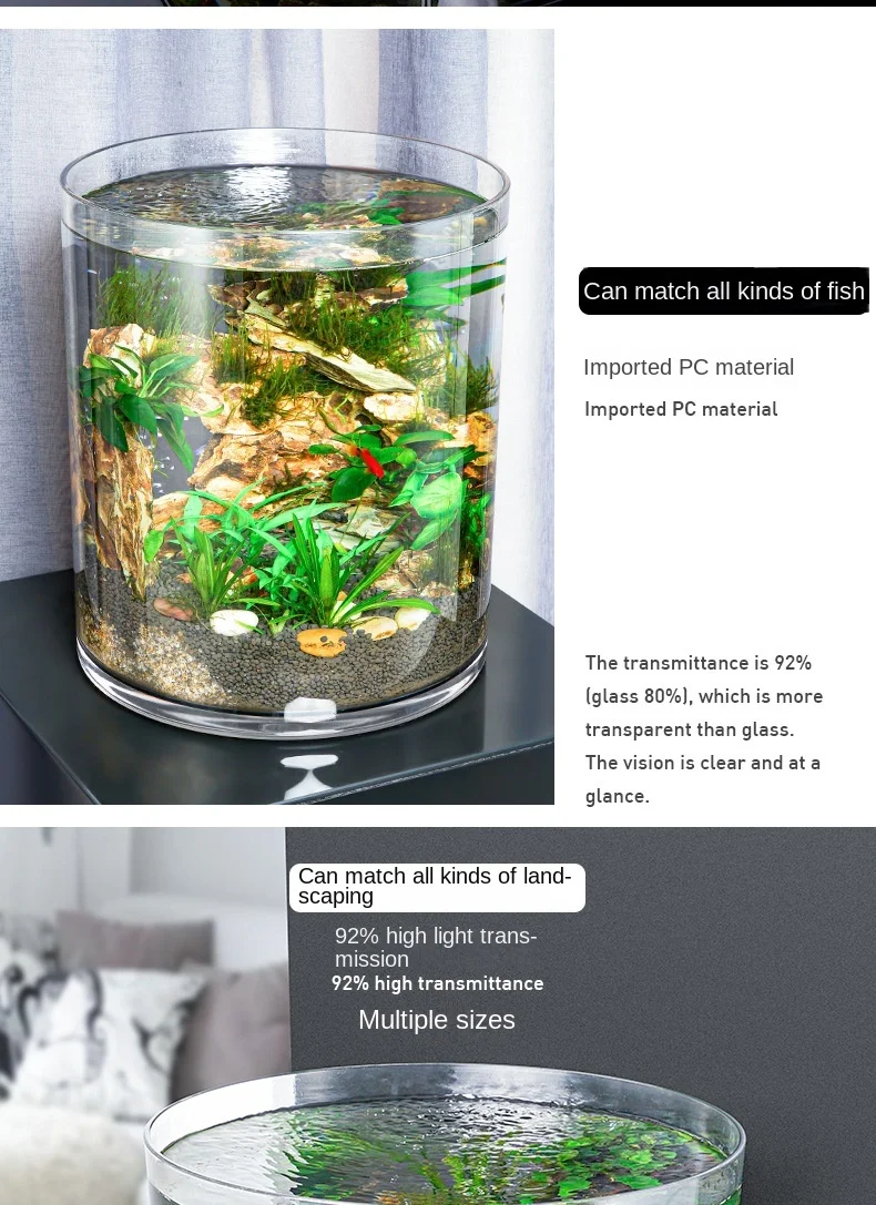 Title 13, Cylindrical PC Fish Tank Anti-falling Breakage ...