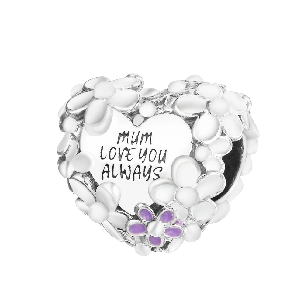 

Бусины-шармы из серебра 2022 пробы с надписью «Mum Love You Always»