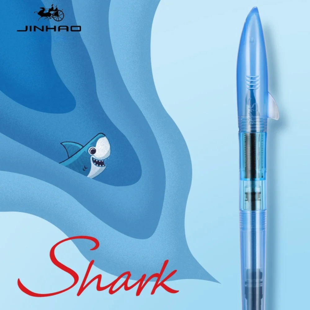 Jinhao Shark 만년필 F 펜촉 필기 잉크 펜, 서예 비즈니스 사무용품, 학생 문구 하이 퀄리티, 0.5mm