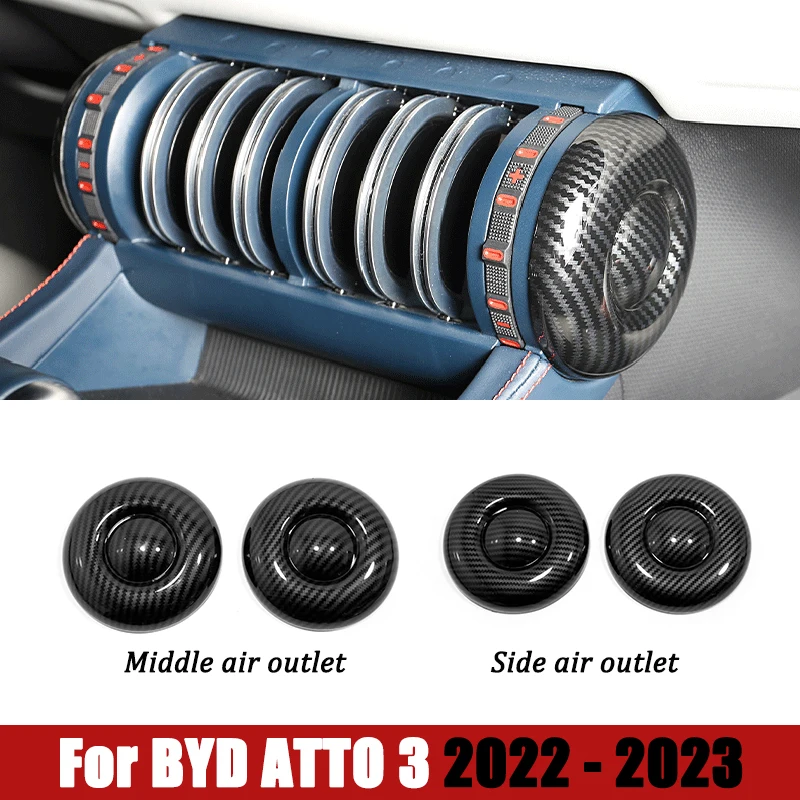 

Для BYD ATTO 3 Yuan Plus 2022 2023 наклейка на воздуховыпускное отверстие средние и боковые аксессуары для стайлинга автомобиля