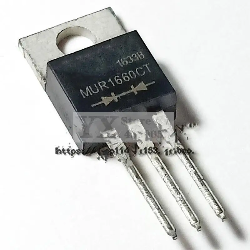 5 Pz Mur1660Ct 1660Ct To-220 Catodo Comune Mur1660Ctr 1660Ctr Anodo Comune 1660 16A 600V To-220 Diodo A Recupero Rapido