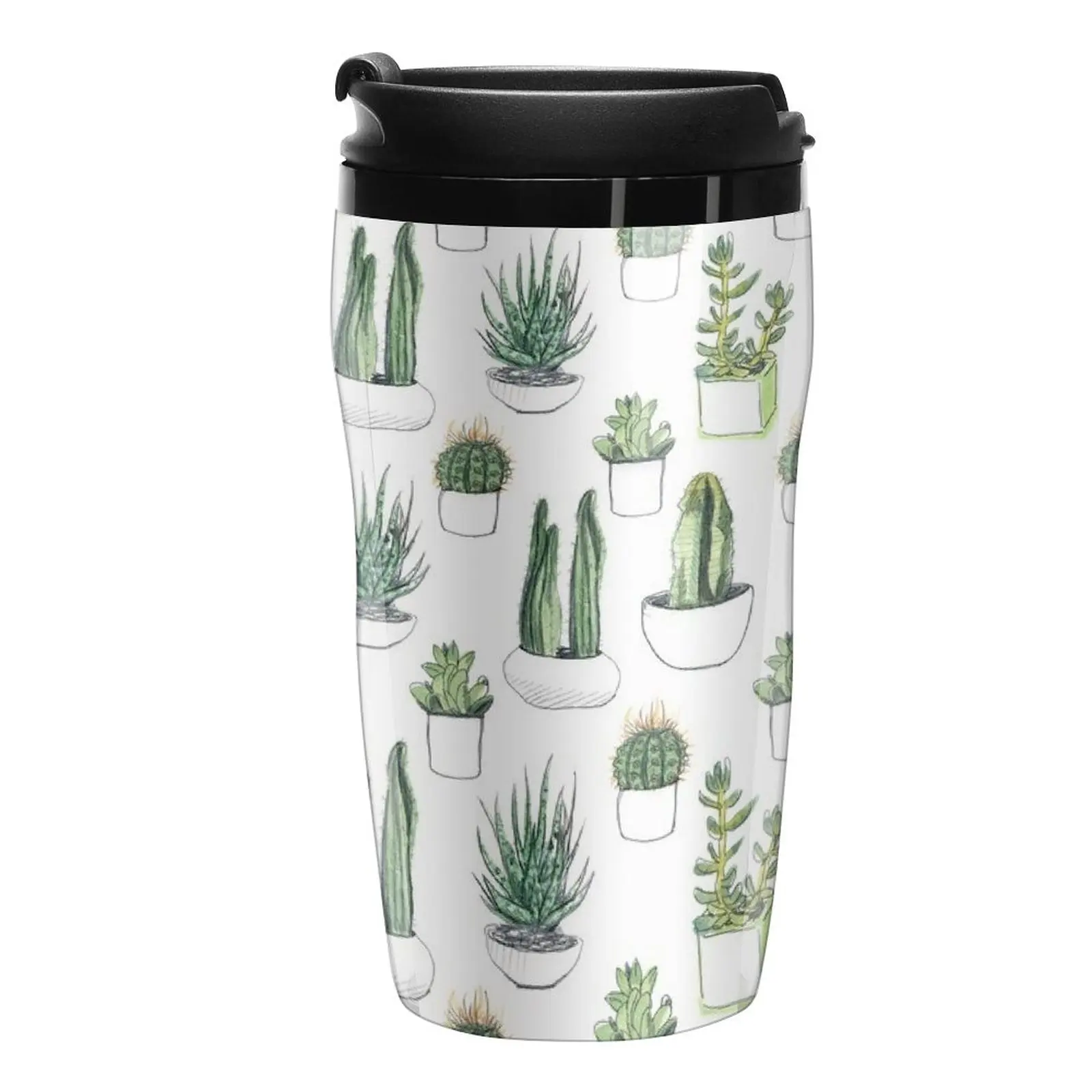 

New Watercolour cacti & succulents Travel Coffee Mug Large Coffee Cups Black Coffee Cup