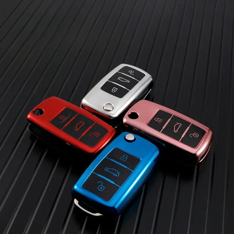 Car Key Case Cover for VW Volkswagen Polo Tiguan Passat B5 B6 B7 Golf 4 5 6 MK6 Jetta Lavida for Skoda Octavia