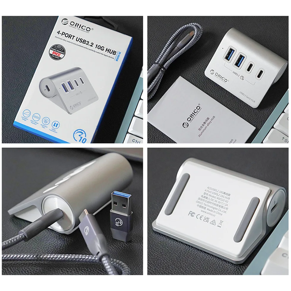 ORICO Multi USB 3.2 Port Splitter USB A Type C Hub Multiple 4 Slot Dock Station Switch Extender with Card Reader Charger Adapter