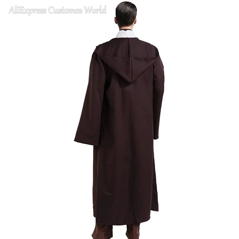 Umhang Mit Kapuze Für Herren – Mittelalter-Robe, Vampir-Cape Oder Jedi-Kostüm Für Halloween & Cosplay (schwarz/braun, Größen M–XXL)