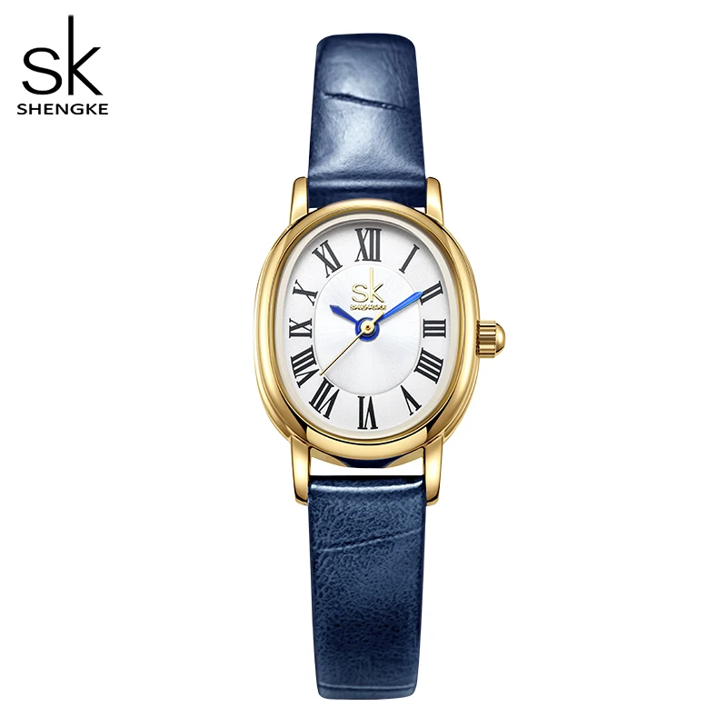 Shengke SK Elegant Woman Quartz Wrist Watches Original Design Leather Strap Ladies Clock Top Luxury Women's Watch Montre Femme