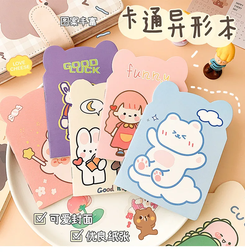 Ästhetisches Niedliches Notizbuch Kawaii Cartoon Taschenjournal für Mädchen Tragbare Geschenkidee für Tagebuchführung Schule und Leben – Detail 1